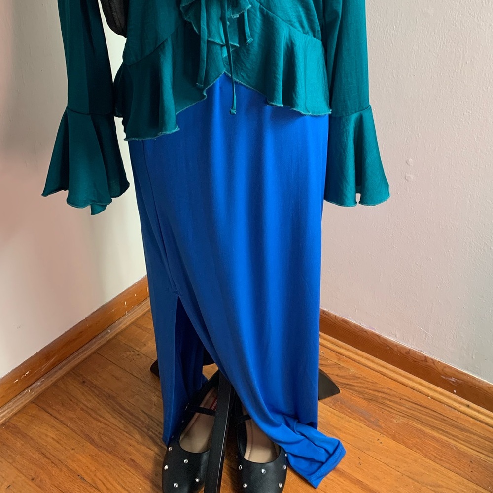 Stradivarius Royal Blue Maxi Skirt size Medium /large